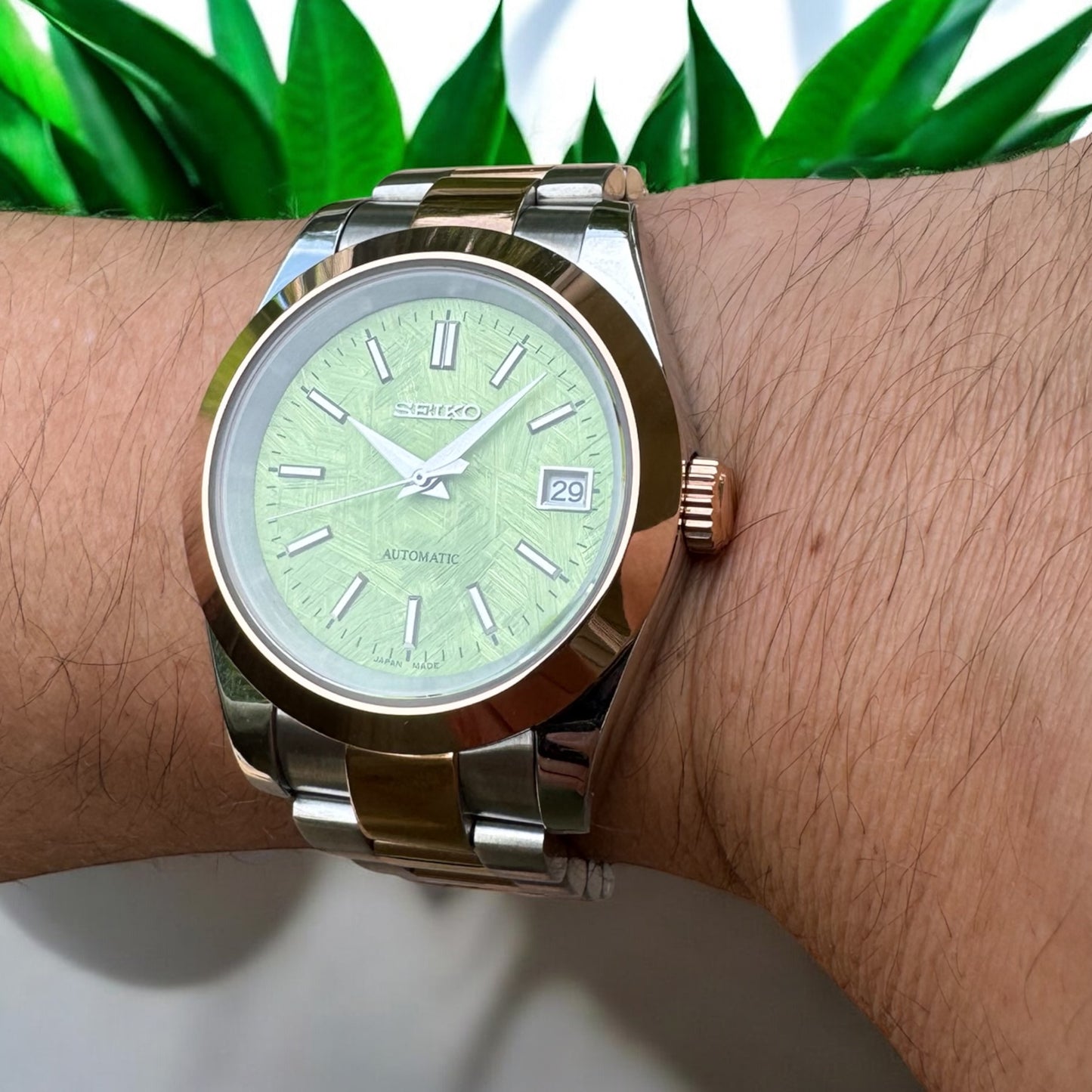 Seiko Oyster Perpetual - Green Meteor/ Rose Gold and Stainless Steel