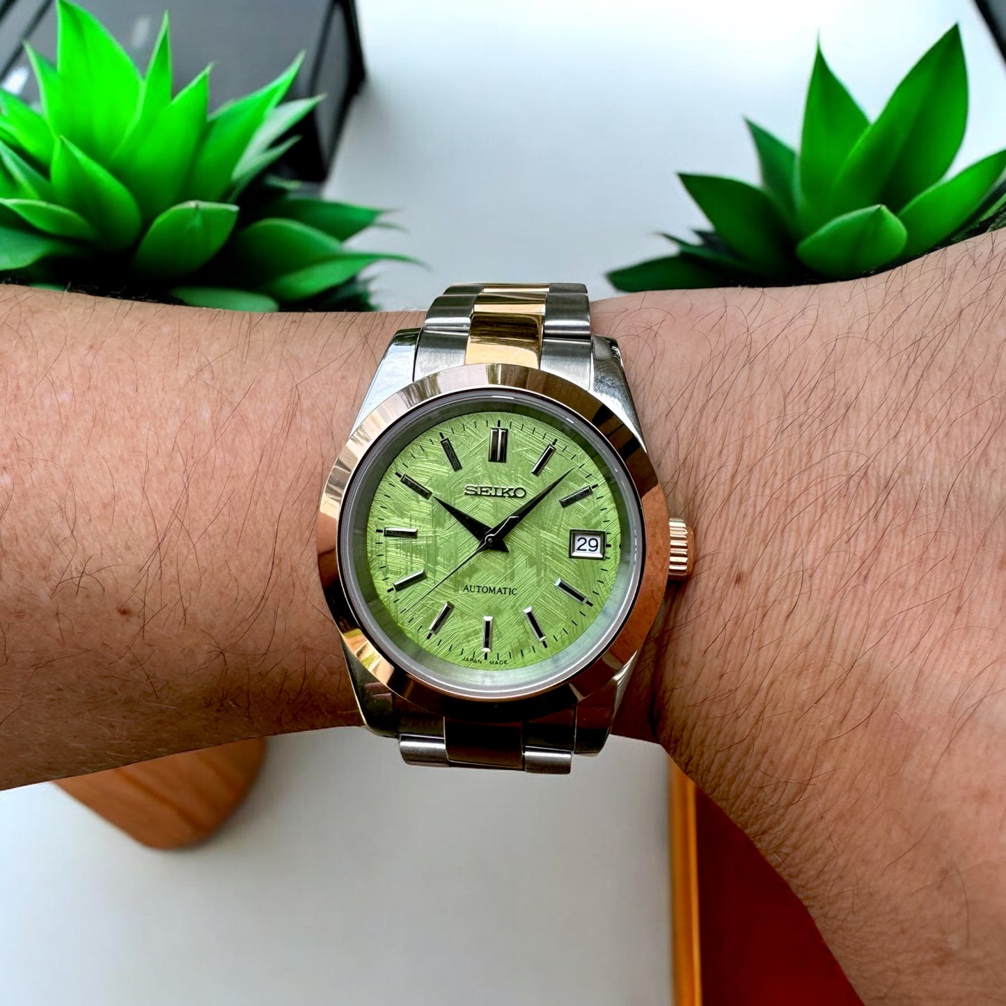 Seiko Oyster Perpetual - Green Meteor/ Rose Gold and Stainless Steel